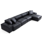 Cube Modular Khaki Genuine Leather Sectional