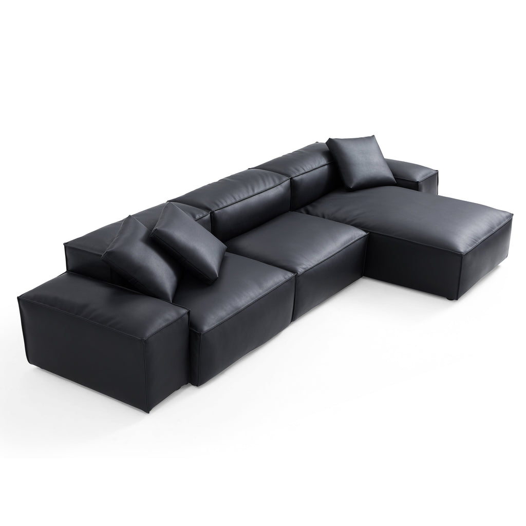 Cube Modular Brown Genuine Leather Sectional
