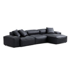 Cube Modular Khaki Genuine Leather Sectional