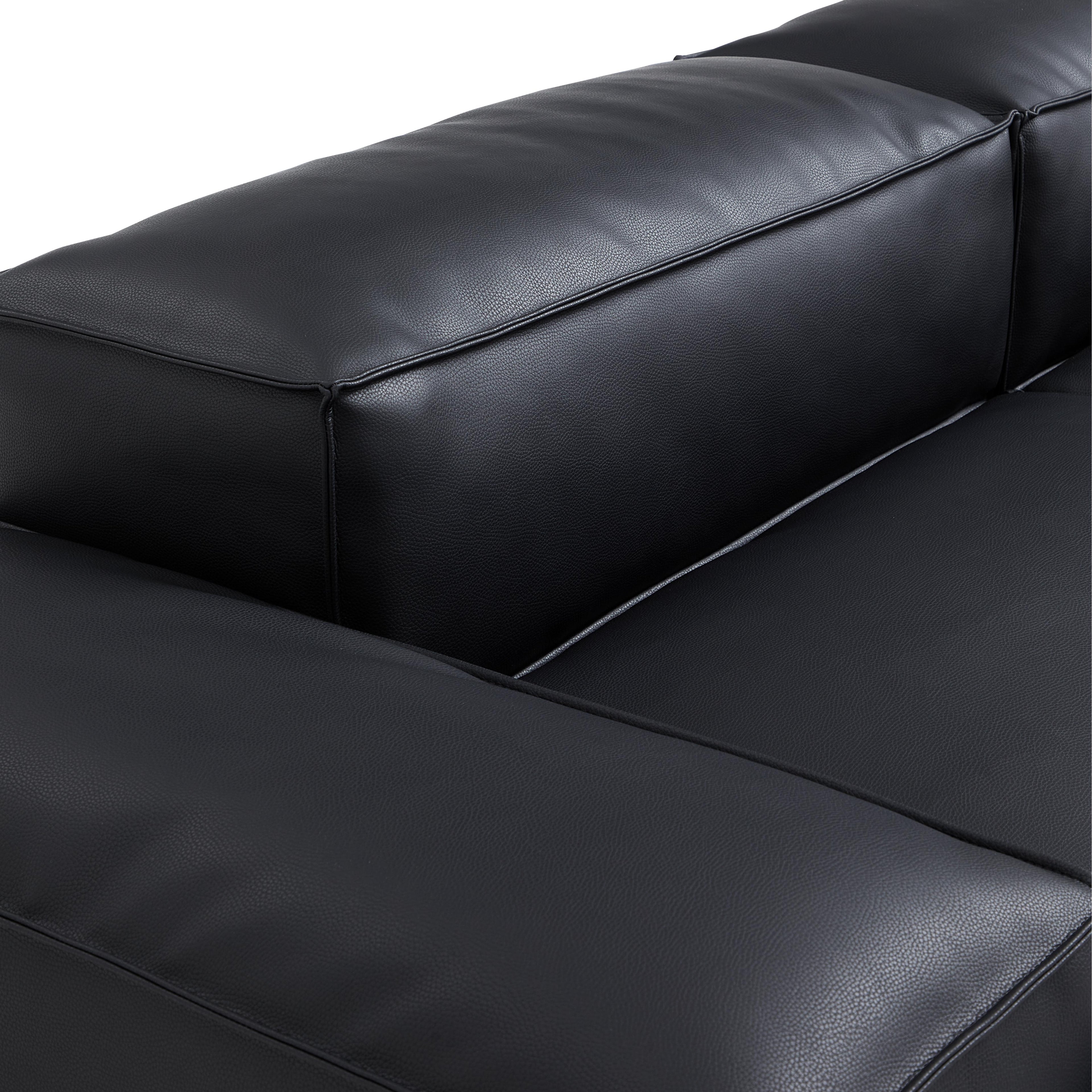 Cube Modular Beige Genuine Leather Double-Sided Sectional