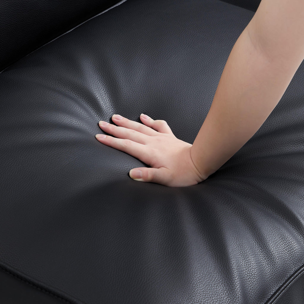 Cube Modular Black Genuine Leather Corner Sectional