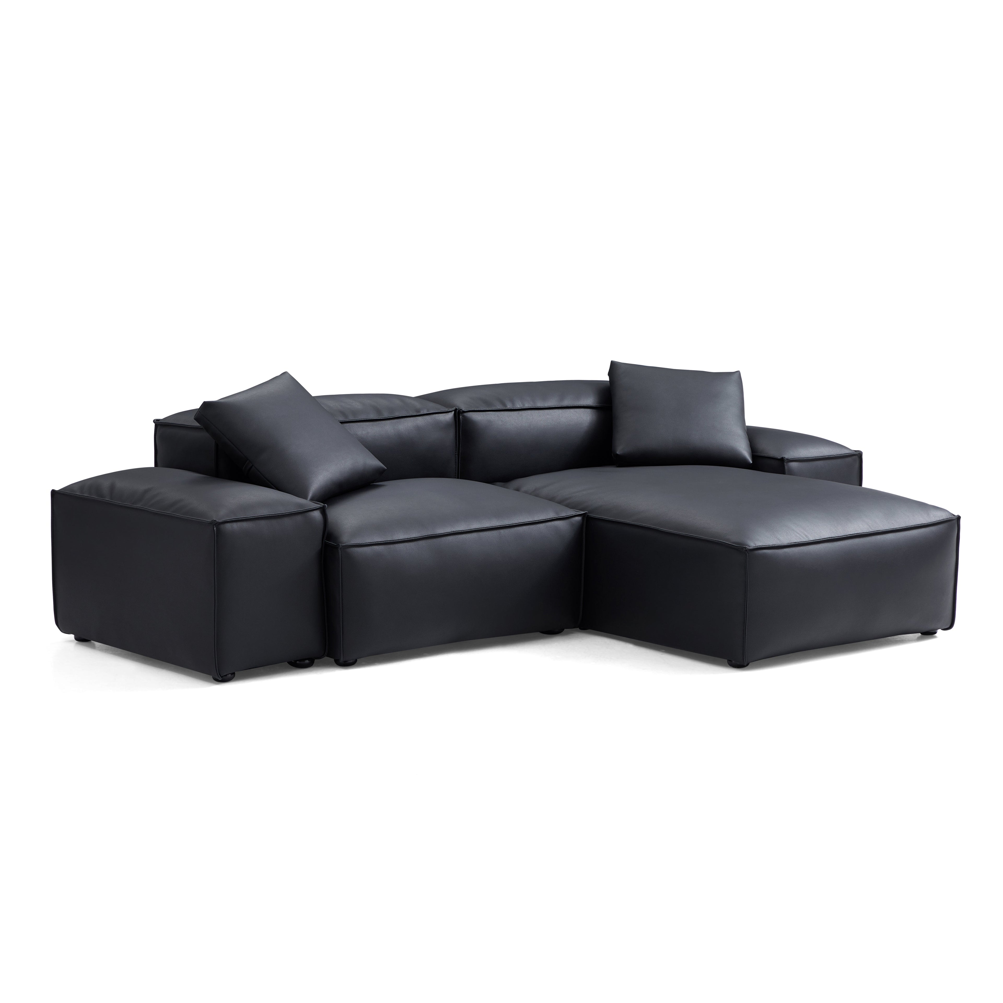 Cube Modular Brown Genuine Leather Sectional