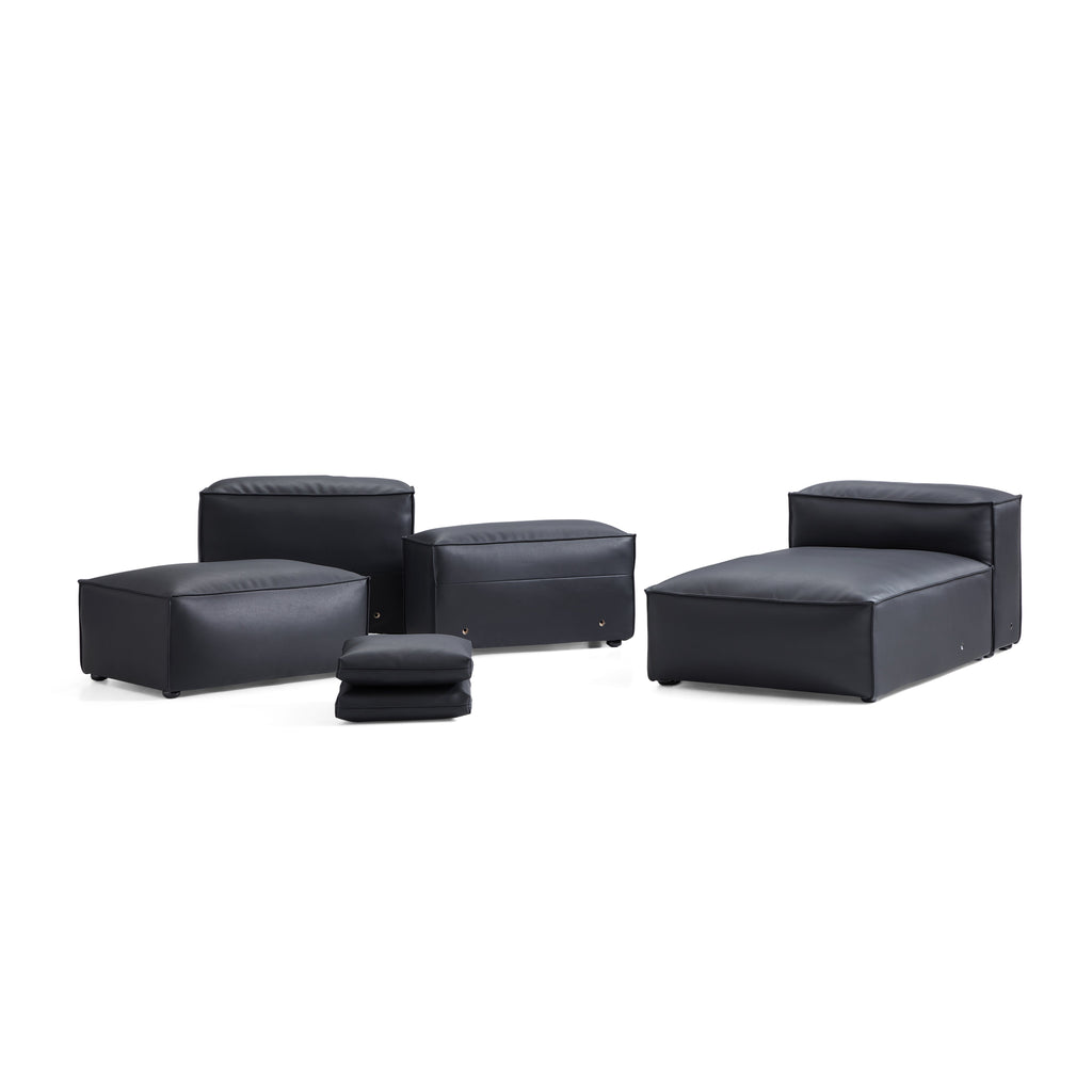 Cube Modular Brown Genuine Leather Sofa