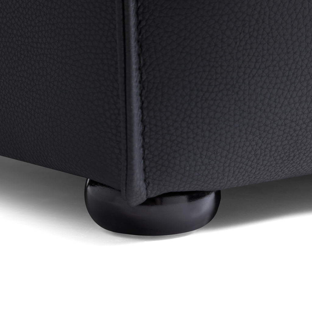 Cube Modular Black Genuine Leather Sofa