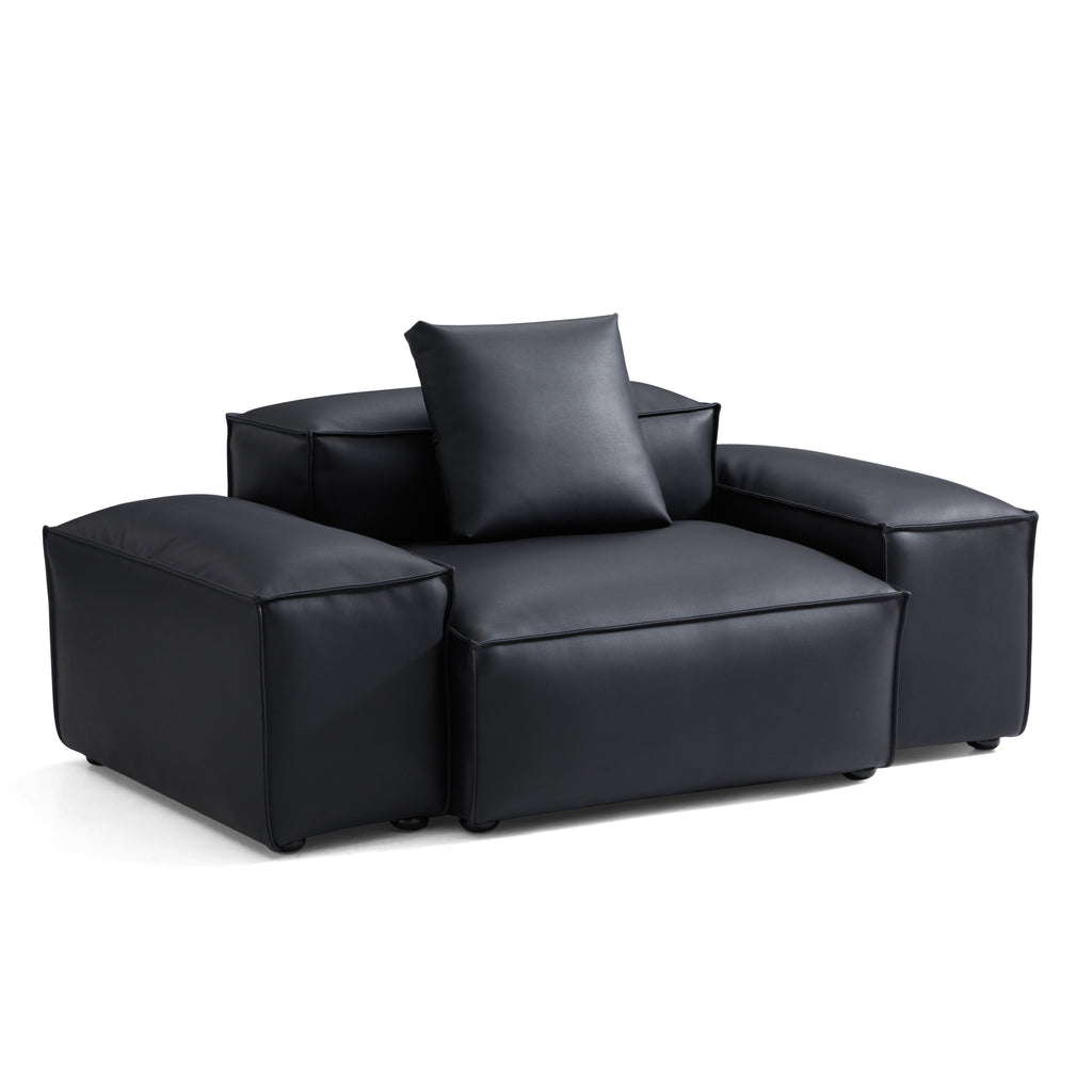 Cube Modular Brown Genuine Leather Armchair