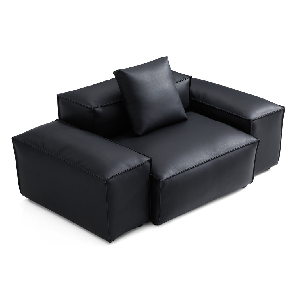 Cube Modular Brown Genuine Leather Armchair