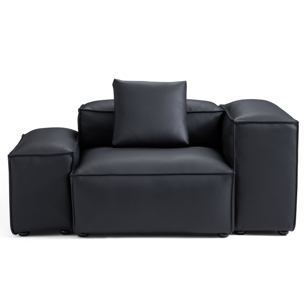Cube Modular Brown Genuine Leather Armchair