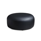 Pouf rond en cuir noir Monolith