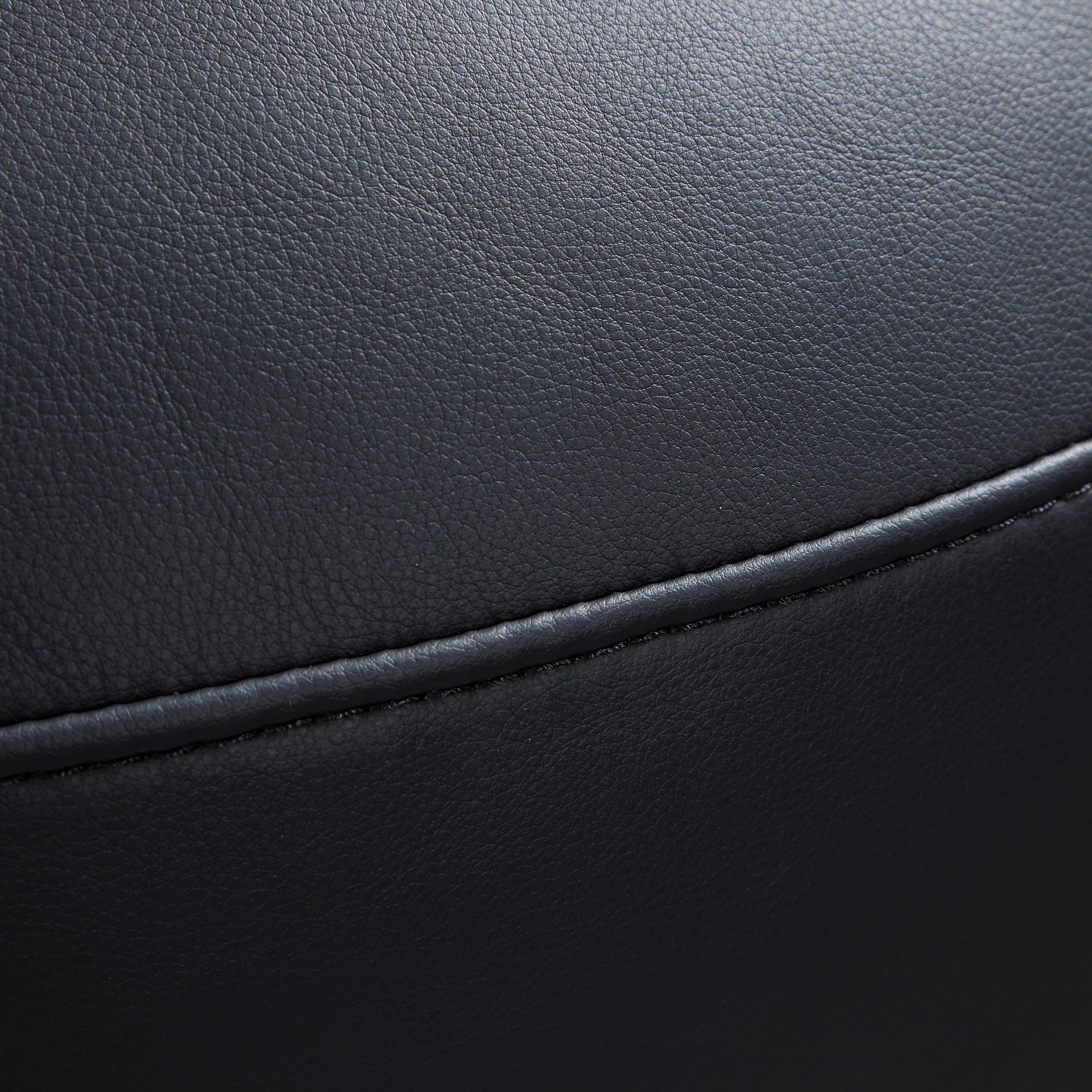 Pouf rond en cuir noir Monolith