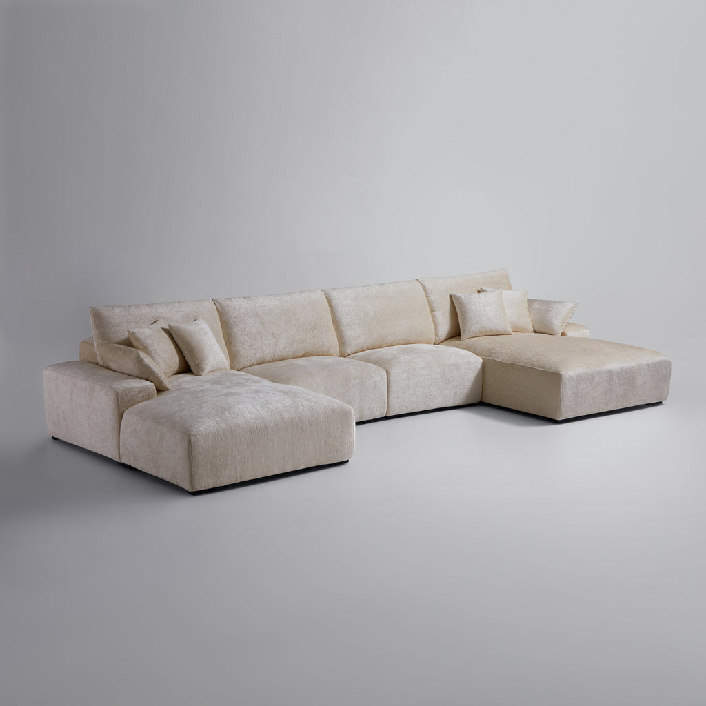 Le canapé sectionnel en U beige Empress