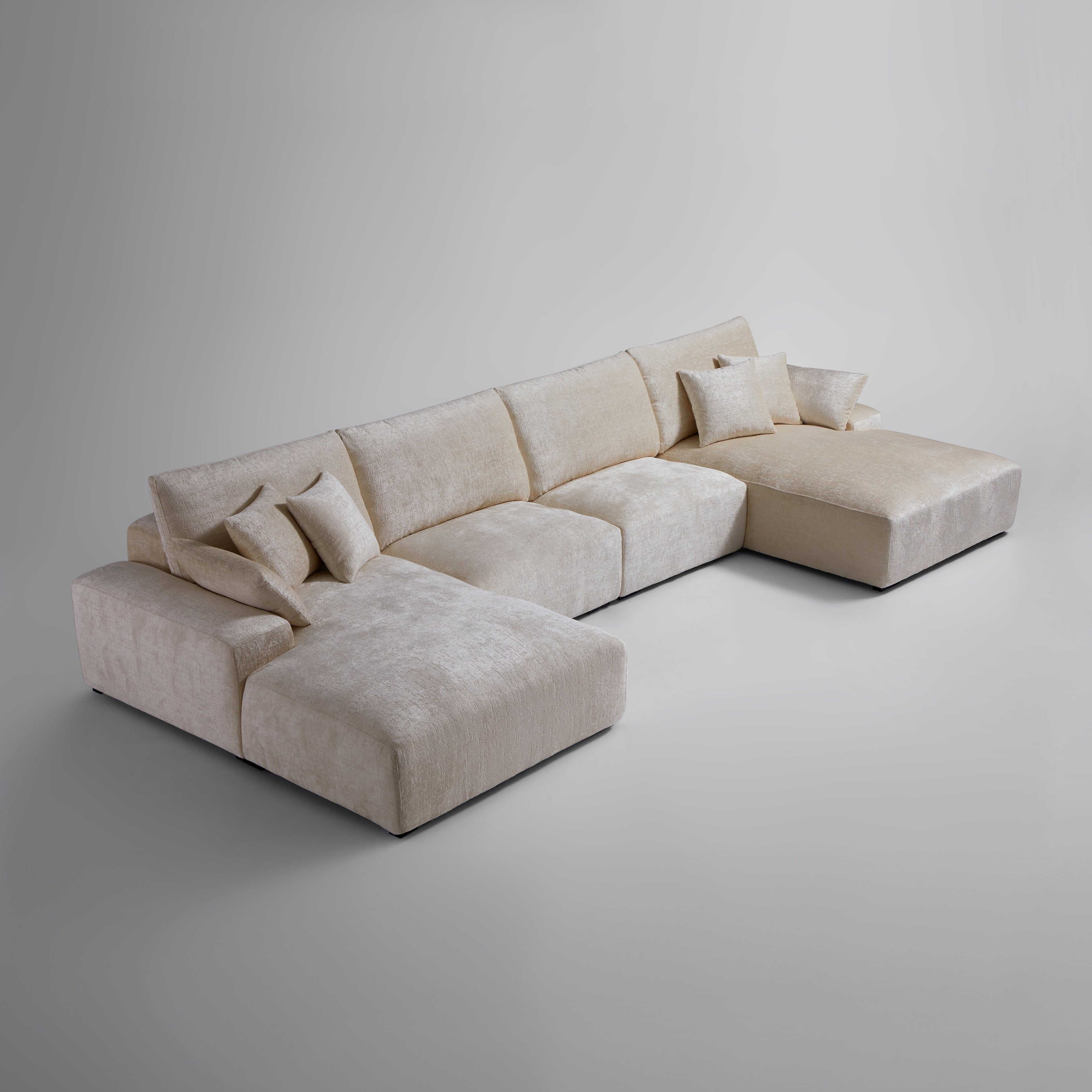 Le canapé sectionnel en U beige Empress