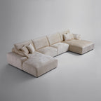 Le canapé sectionnel en U gris Empress