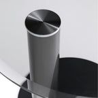 Table basse ronde en noyer ombré