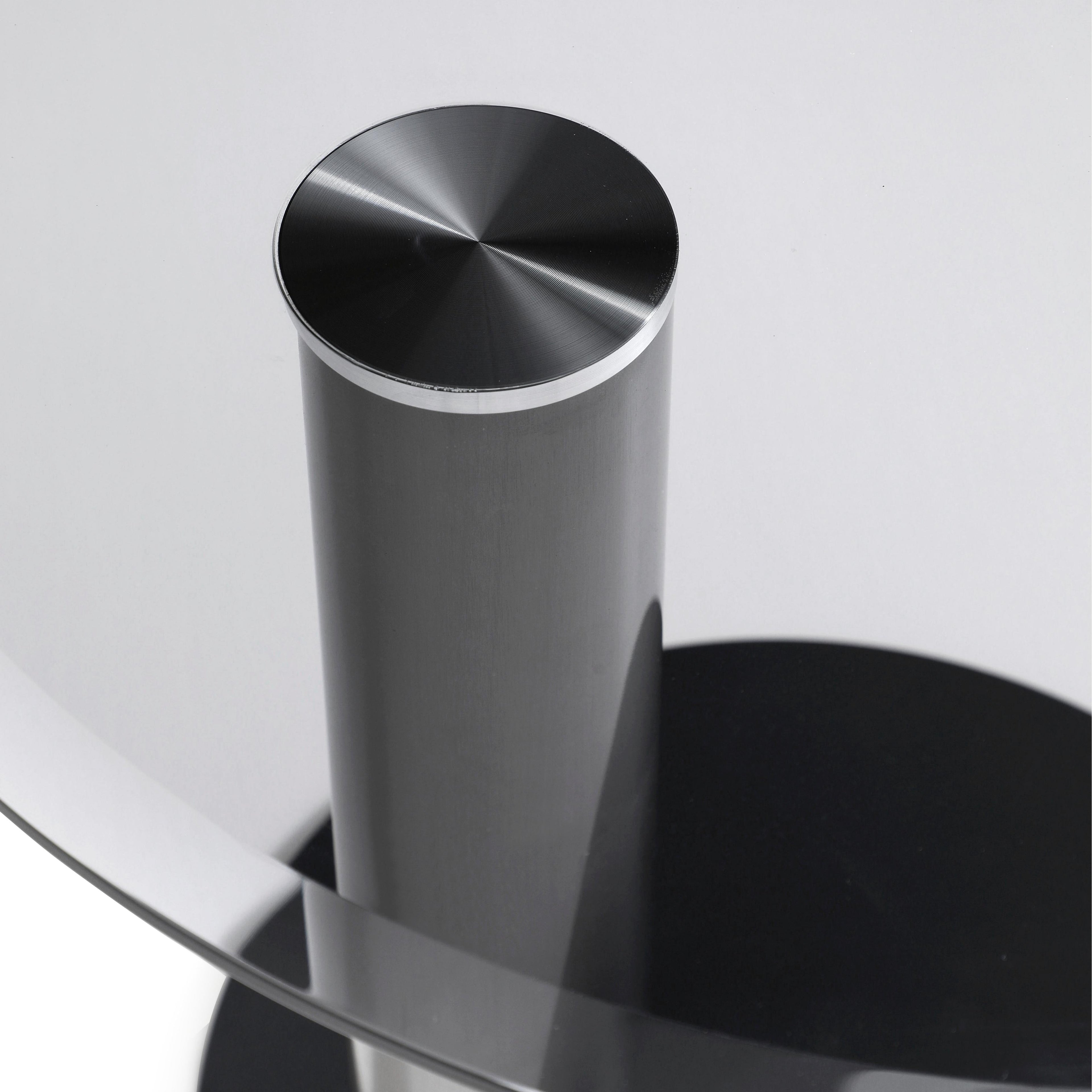 Table basse ronde en noyer ombré