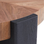 Table basse ronde en noyer ombré