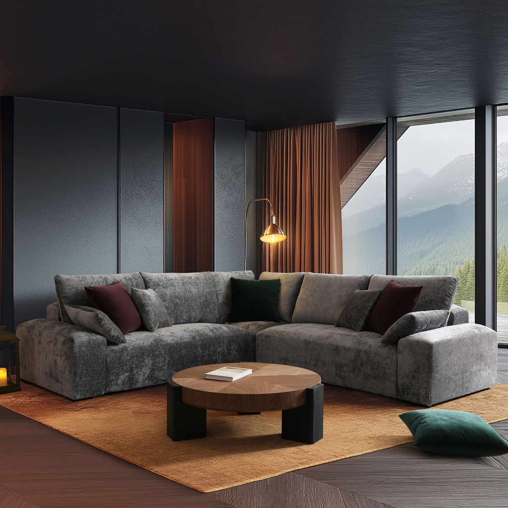 Le canapé d'angle sectionnel jaune Empress