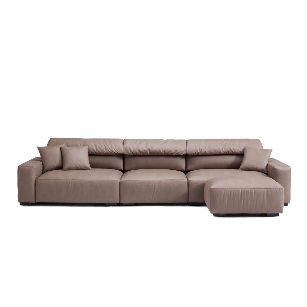 Chestnut Sofa and Ottoman