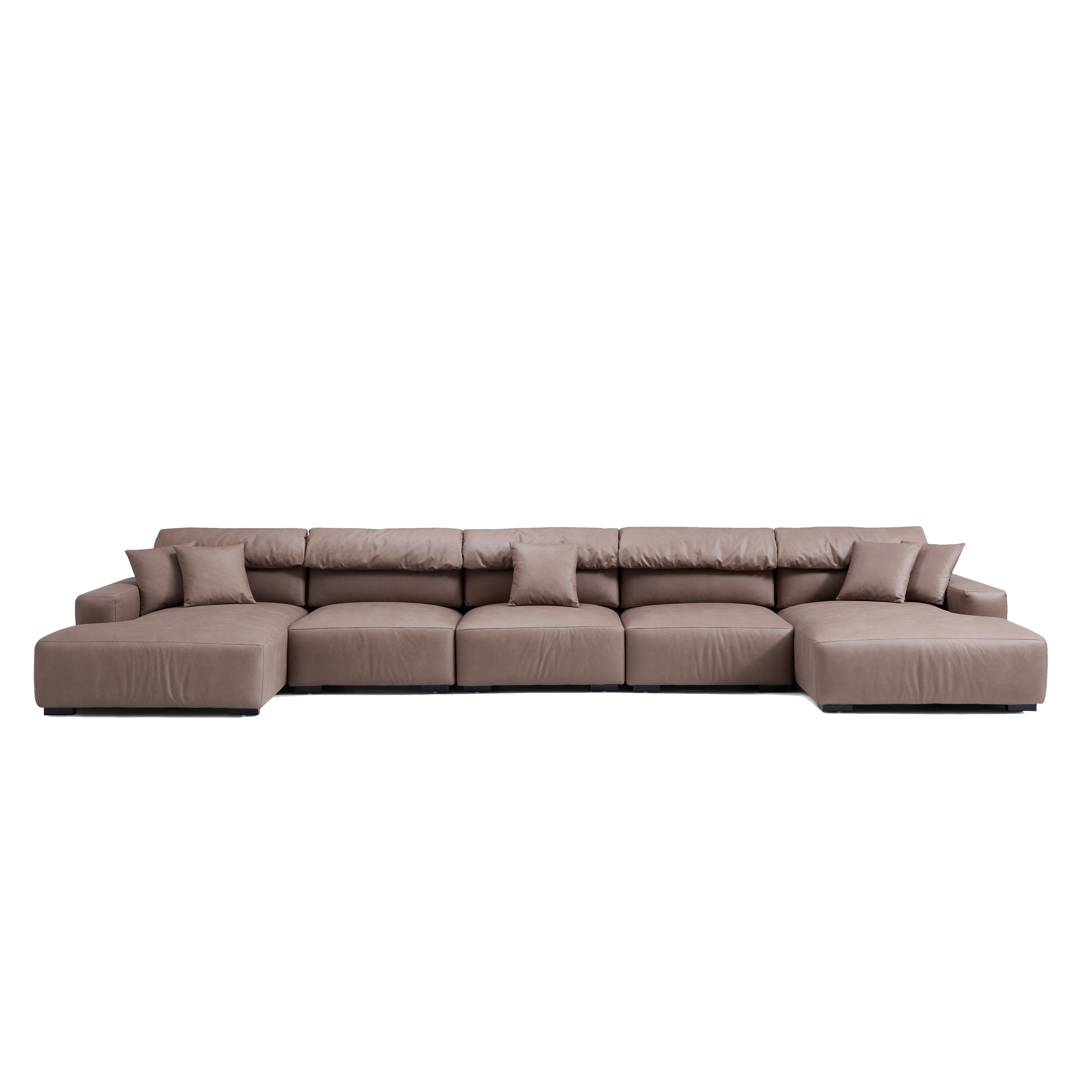 Chestnut Double Chaise Sectional