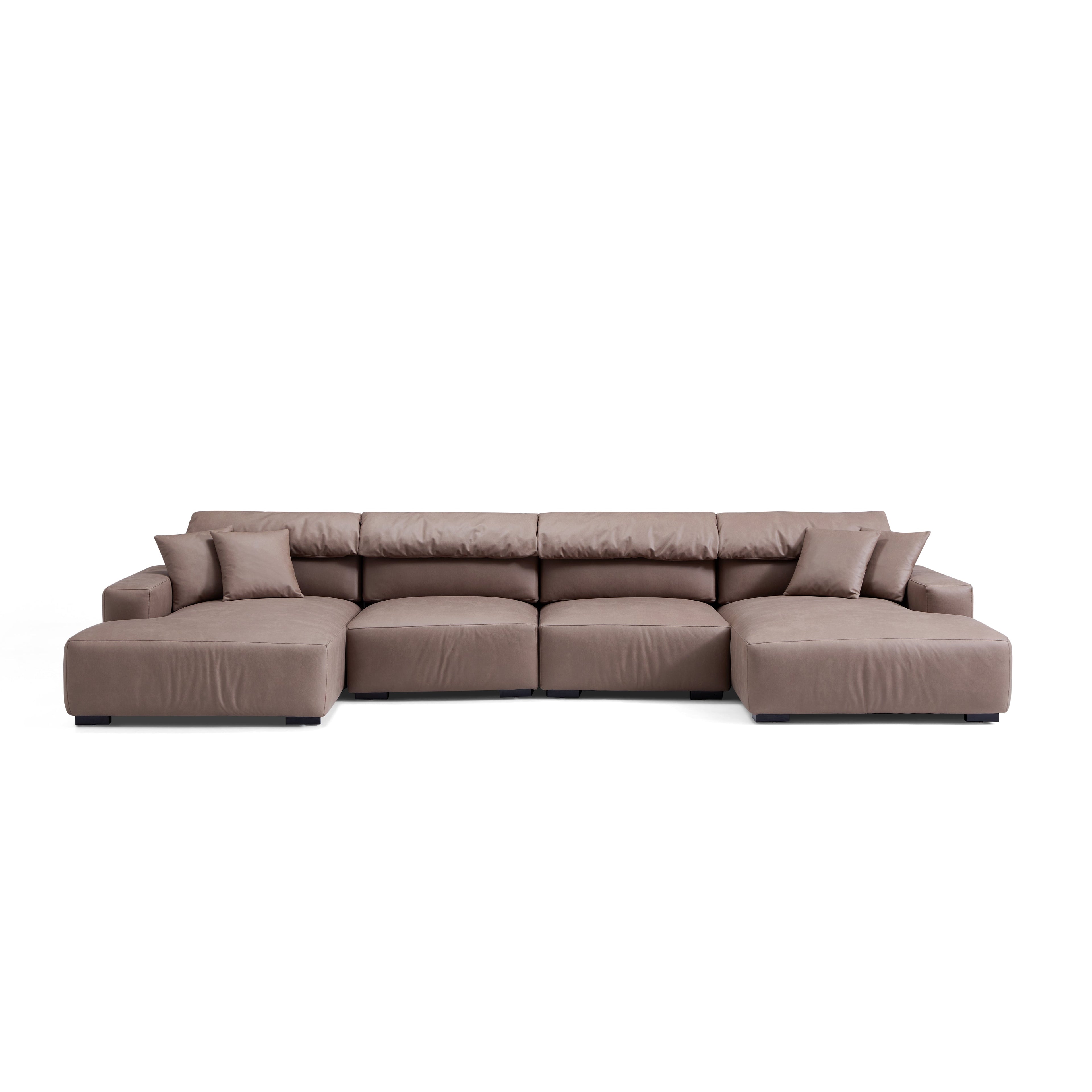 Chestnut Double Chaise Sectional