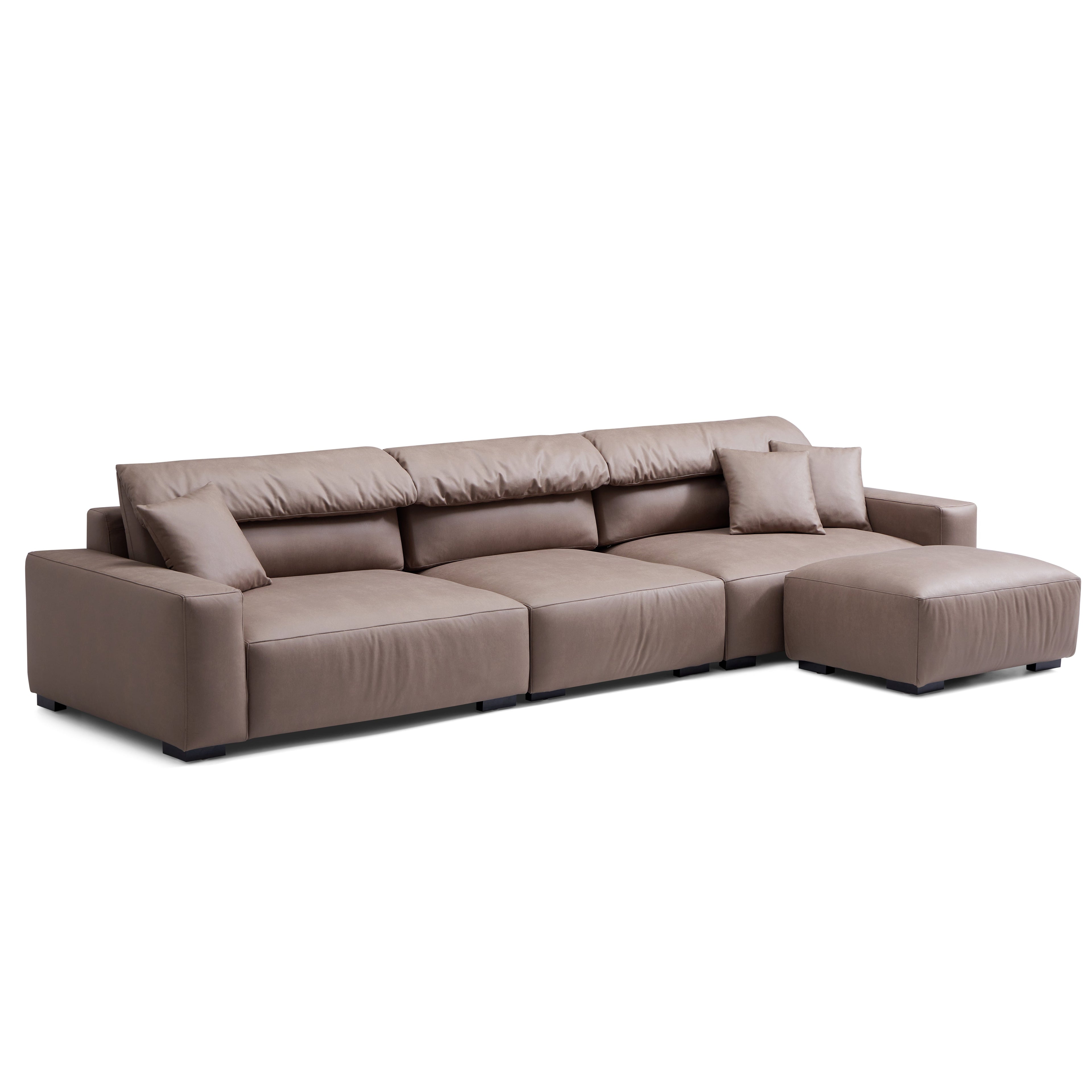 Chestnut Sofa and Ottoman