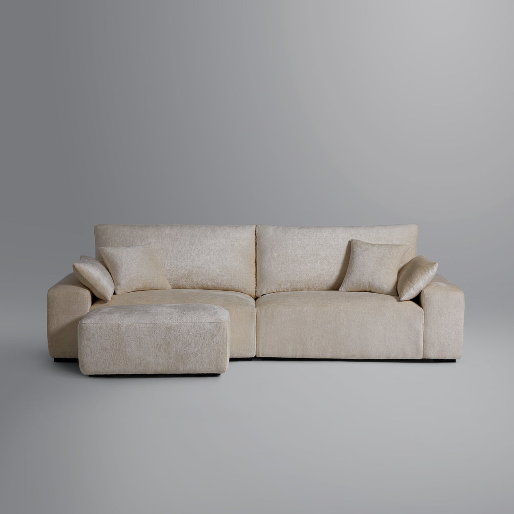 Le canapé et le pouf gris Empress