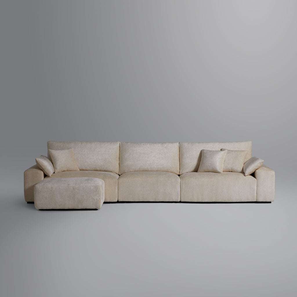 Le canapé et le pouf gris Empress