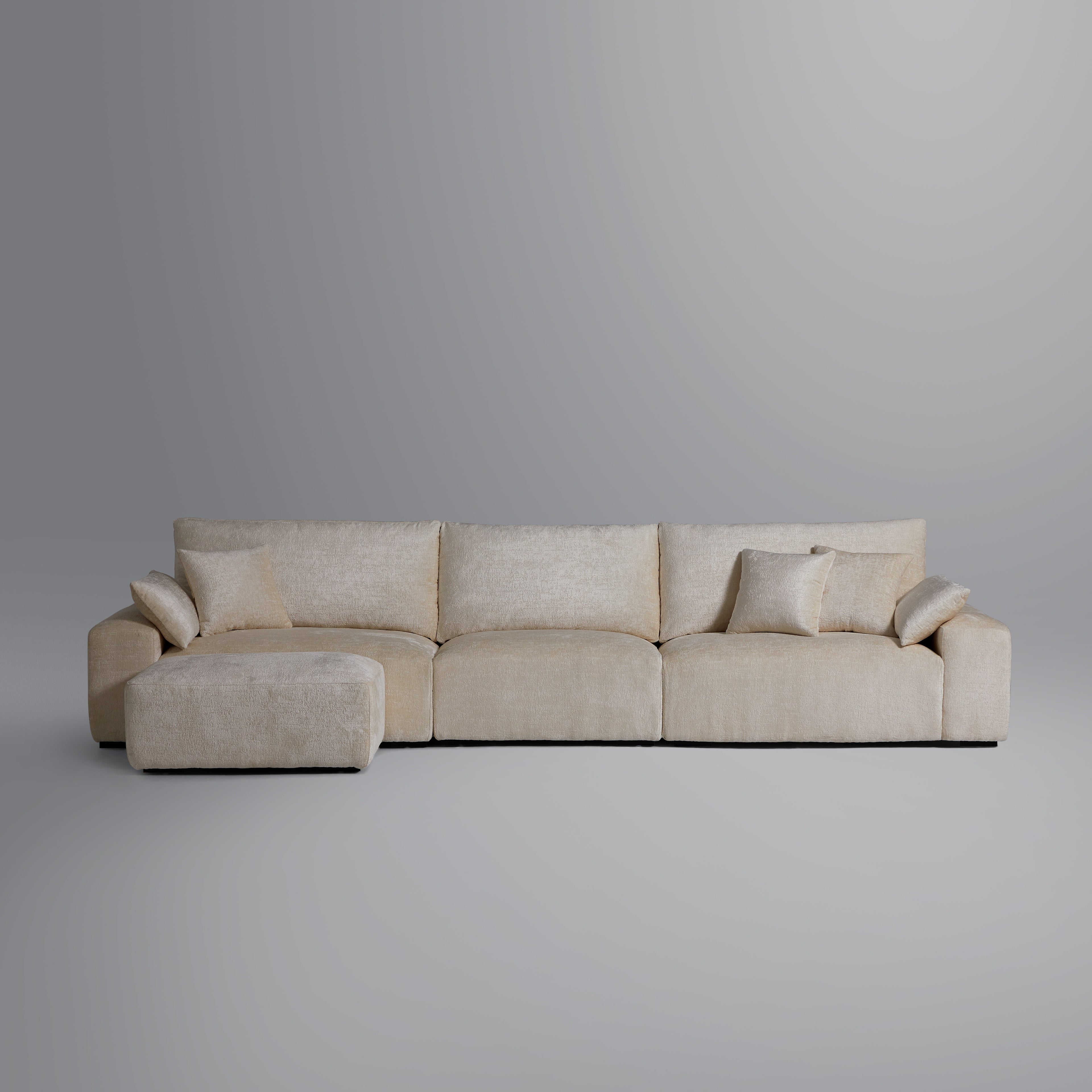 Le canapé et le pouf gris Empress