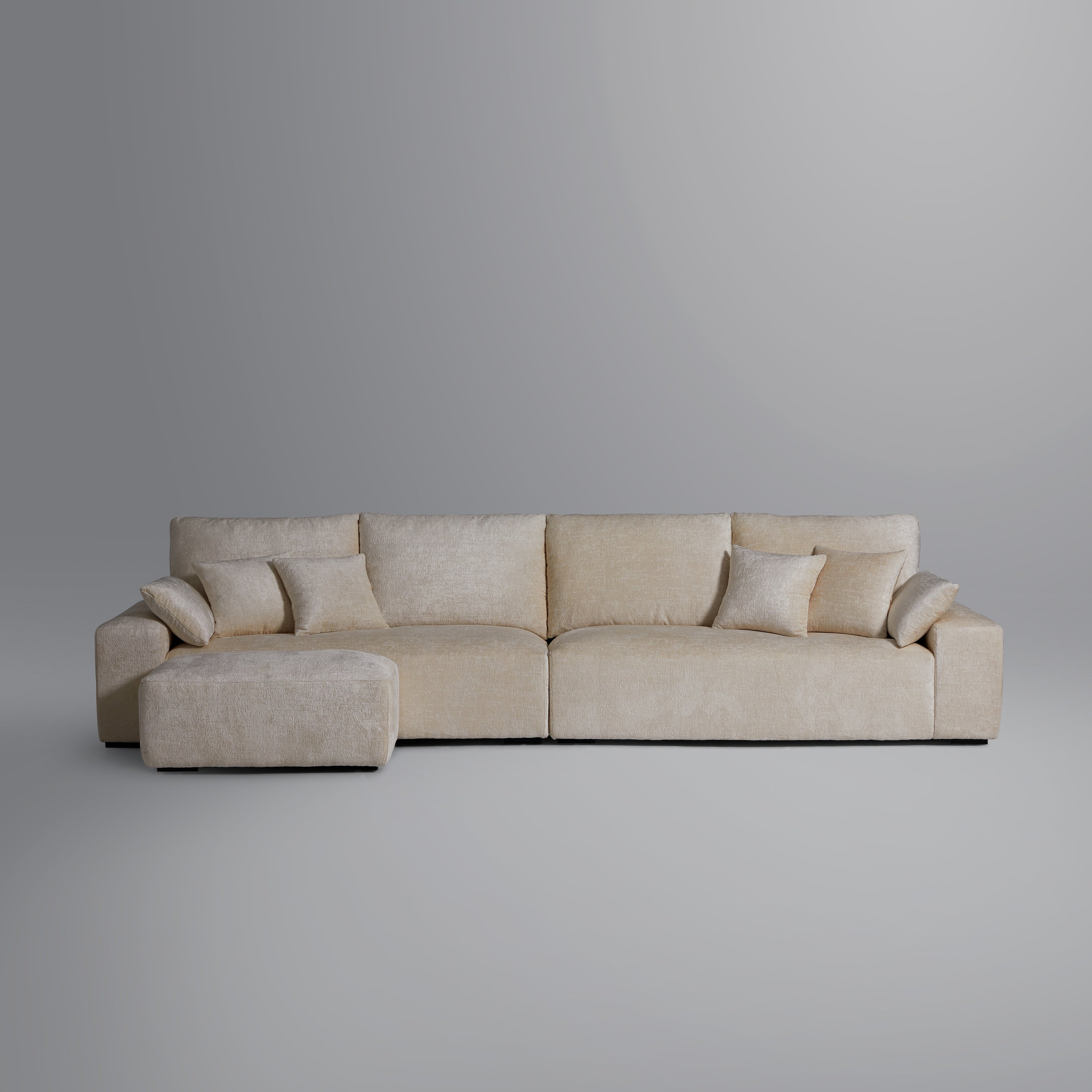 Le canapé et le pouf gris Empress