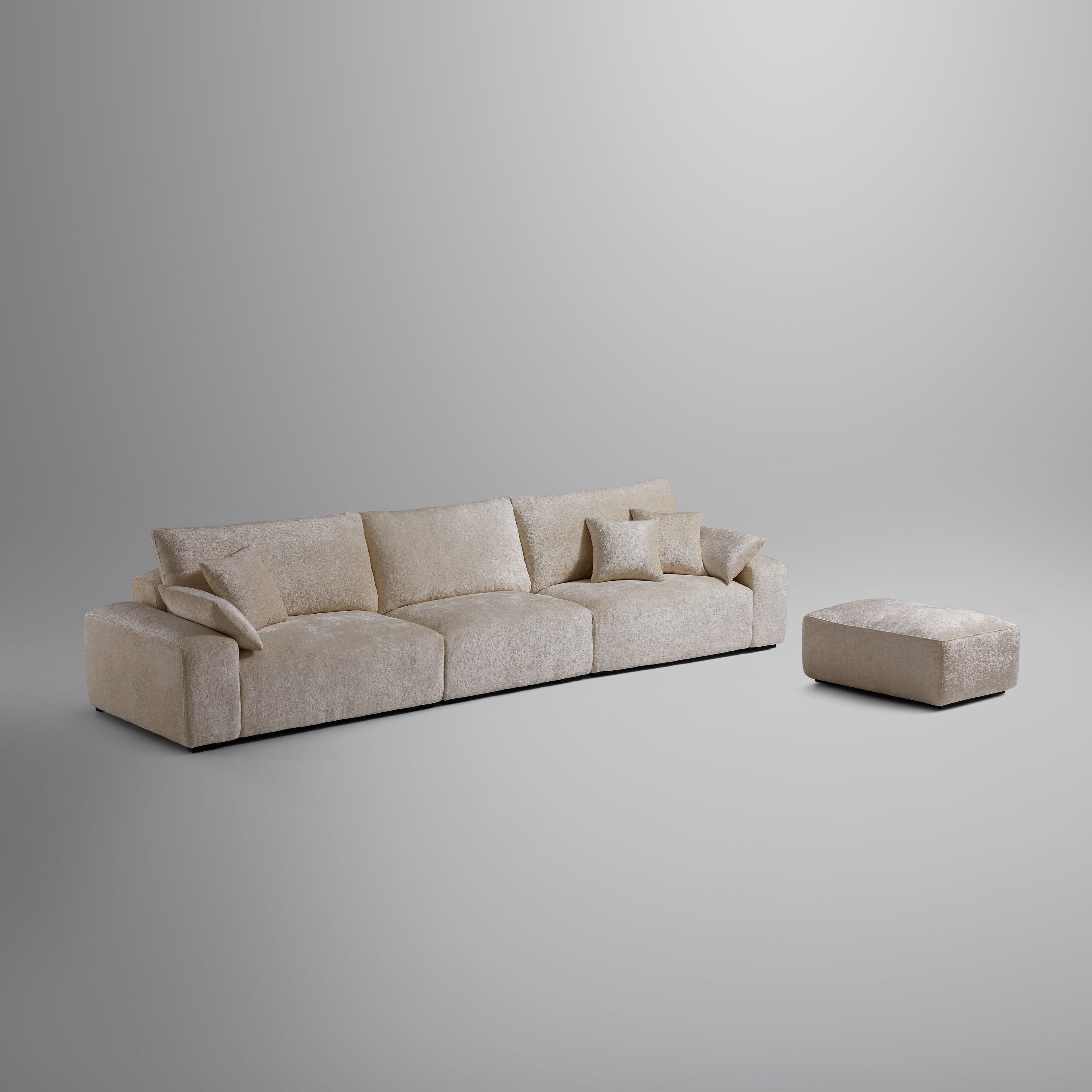 Le canapé et le pouf jaunes Empress