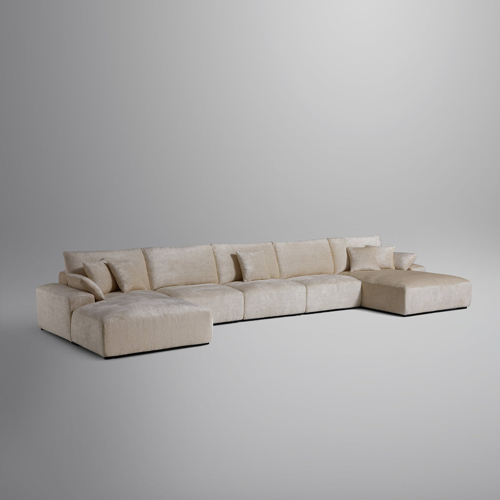 Le canapé d'angle en U jaune Empress