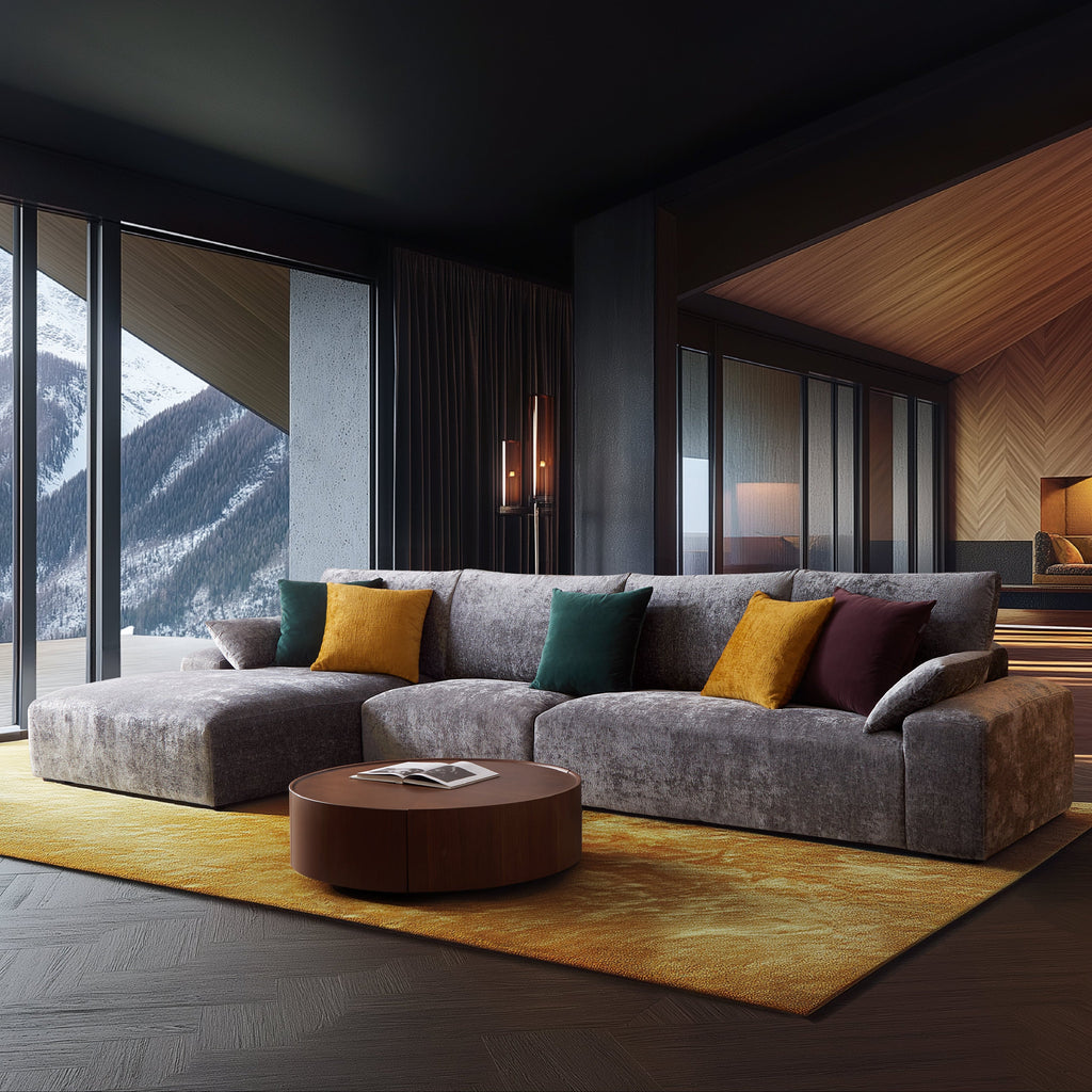 Le canapé d'angle jaune Empress