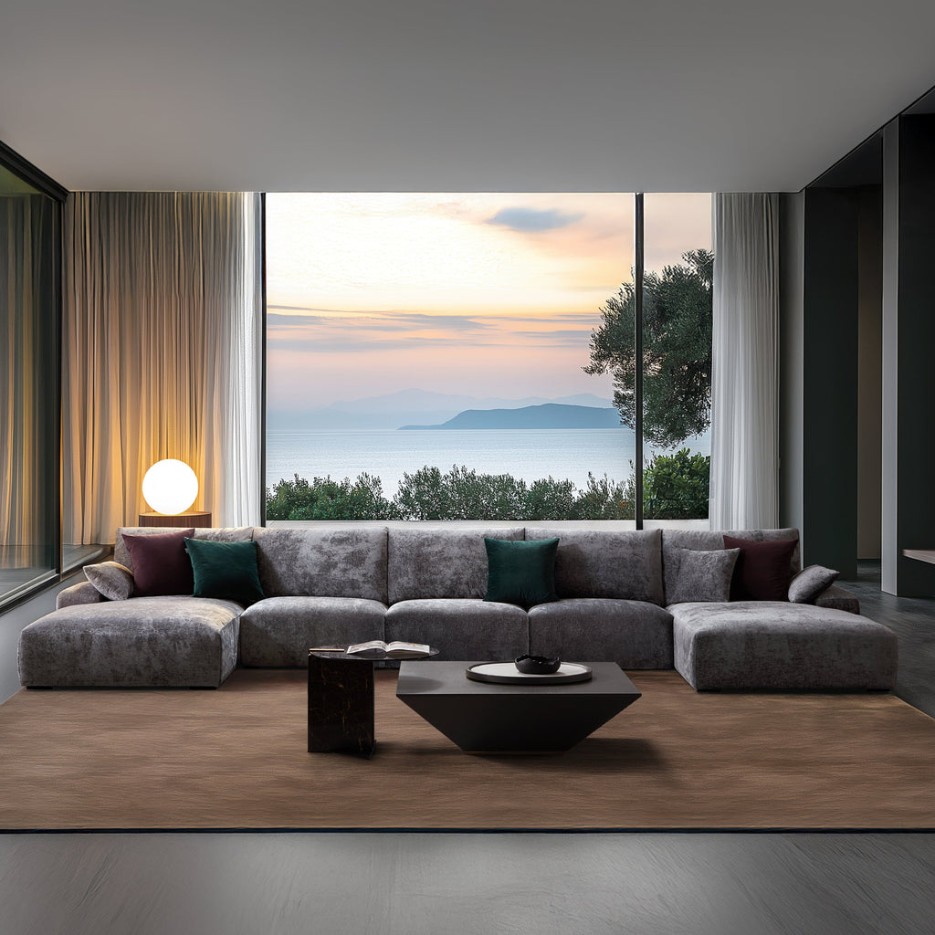 Le canapé sectionnel en U beige Empress