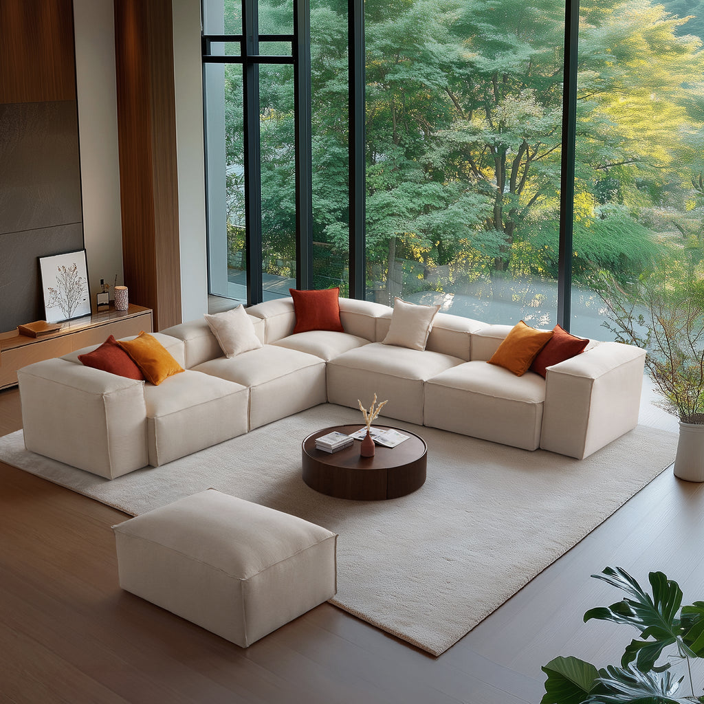 Canapé d'angle modulaire blanc Freedom