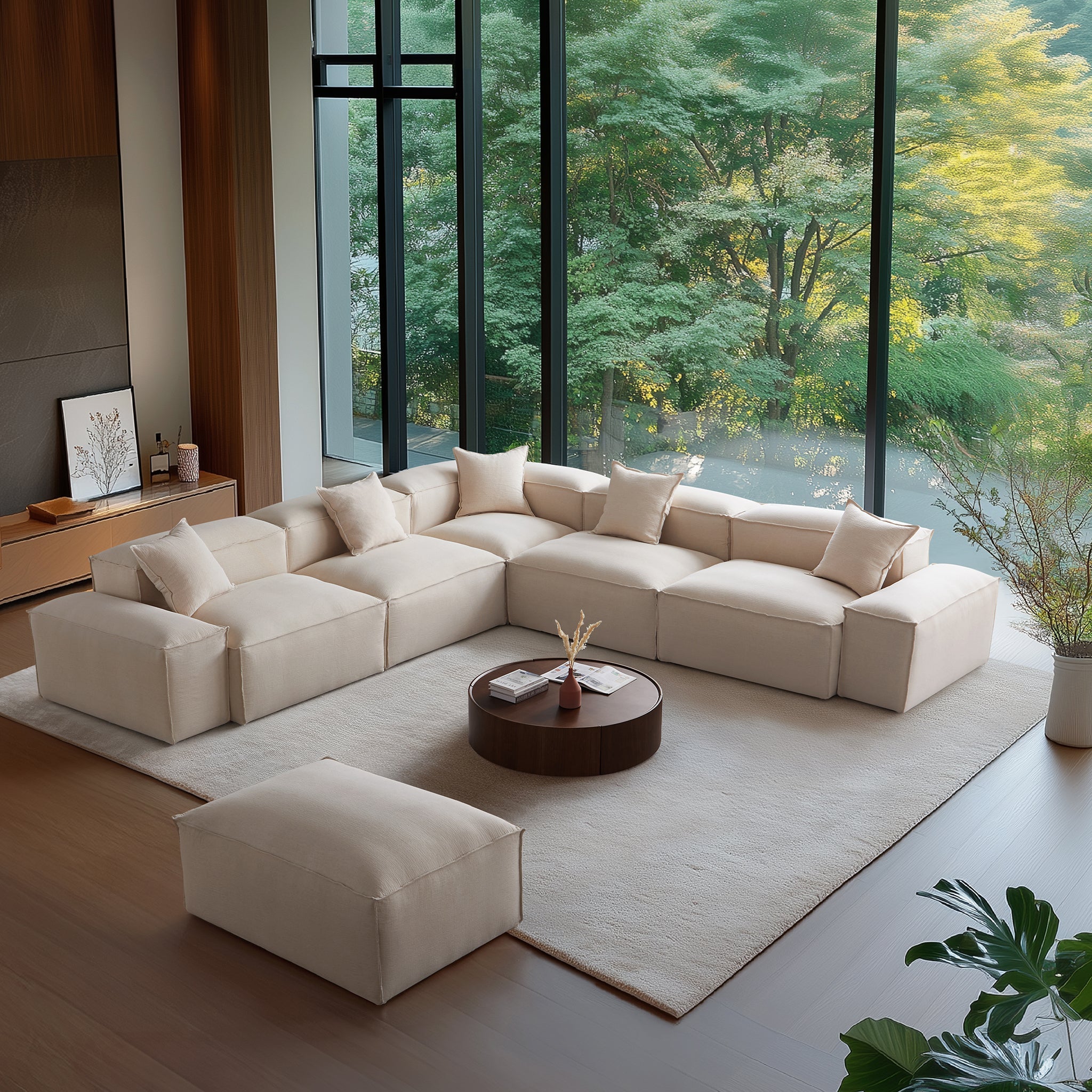 Canapé d'angle modulaire blanc Freedom