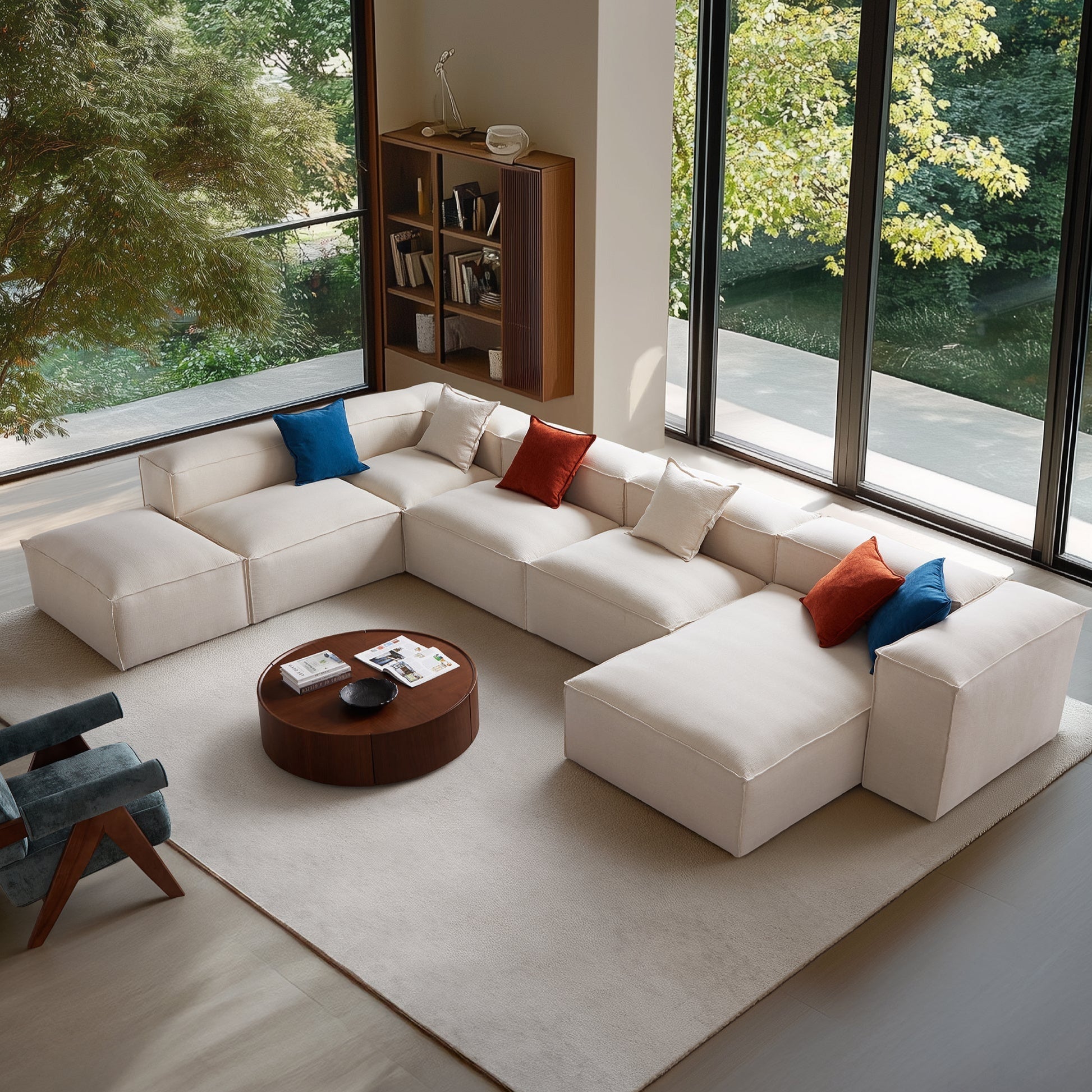 Freedom Modular Khaki Open-End Sectional Sofa