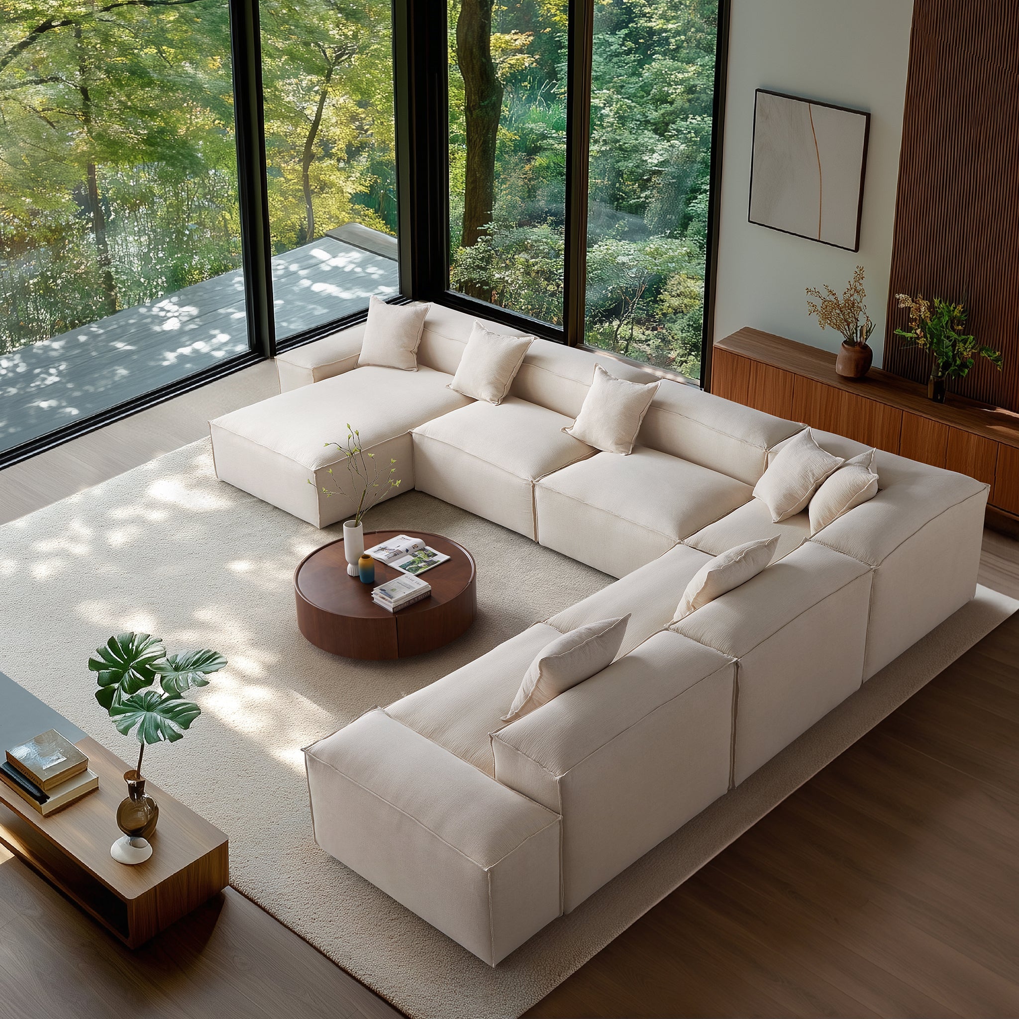 Freedom Modular Khaki U-Shaped Sectional Sofa