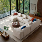 Canapé sectionnel blanc Freedom Modular en forme de U