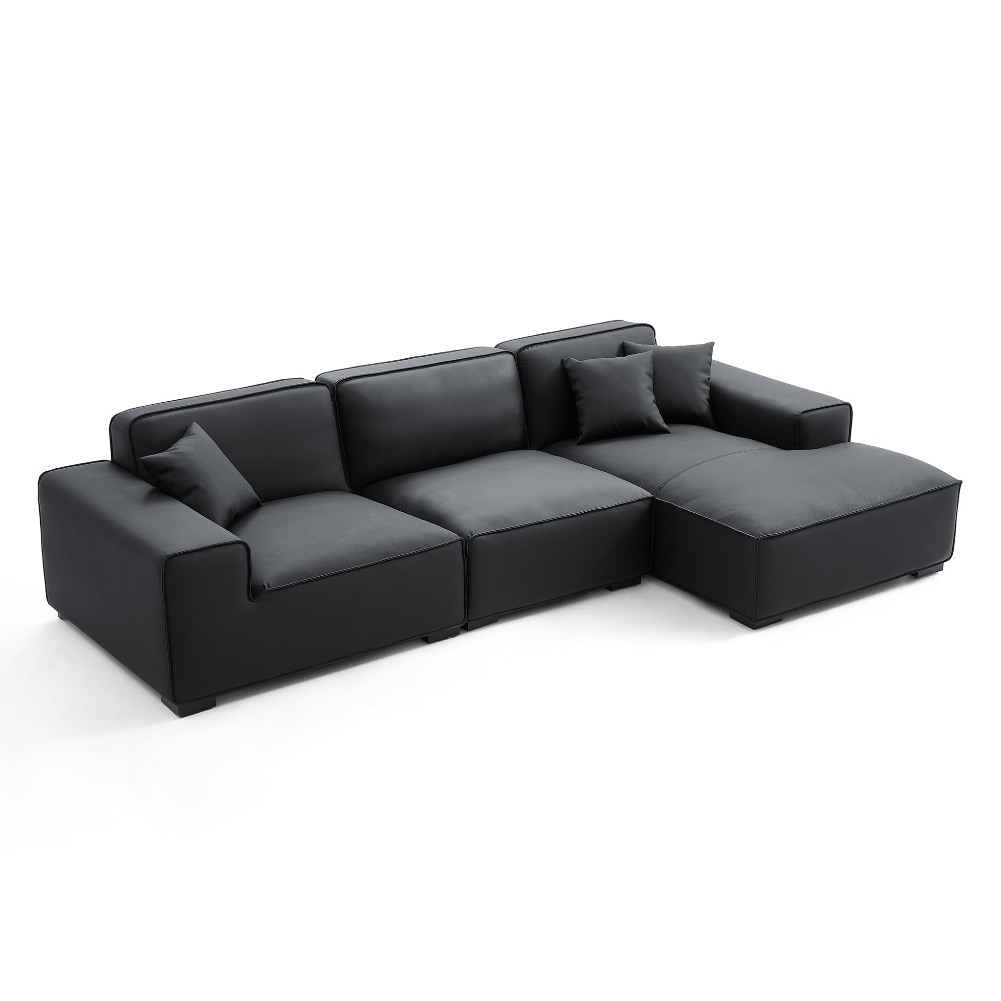 Domus Modular Beige Leather Sectional Sofa