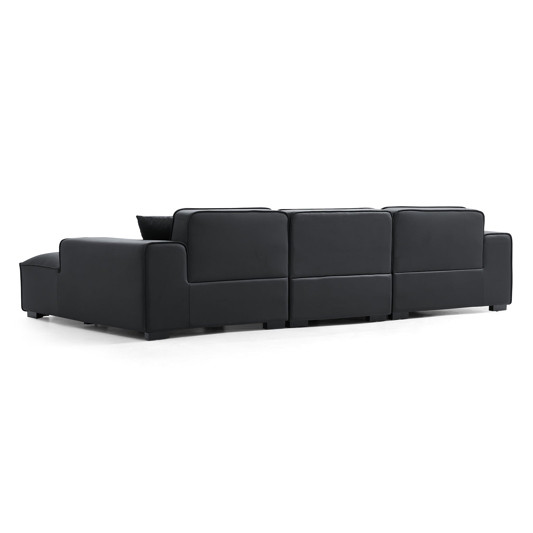 Domus Modular Beige Leather Sectional Sofa