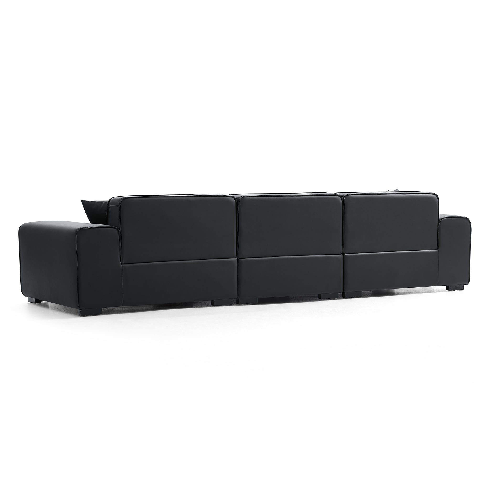 Domus Modular Beige Leather Sofa Set