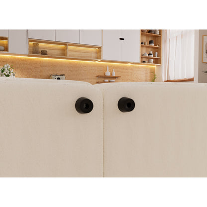 Canapé 4 places en tissu 127,4 avec assise profonde et confortable en forme de nuage avec oreillers