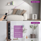Lampadaire de travail/lecture à LED 12 W à intensité variable avec télécommande et commande tactile - N/A