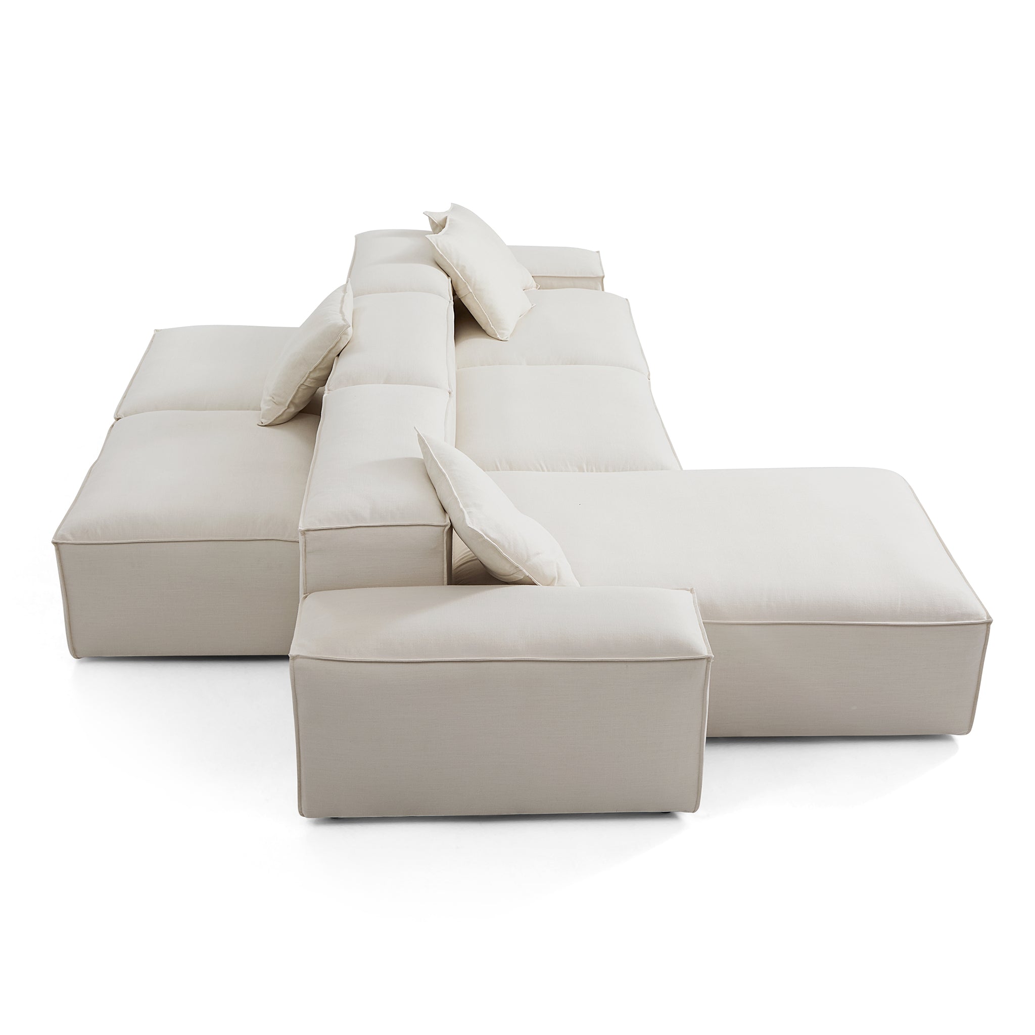 Freedom Modular Beige Double-Sided Sectional Sofa