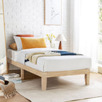 Cadre de lit plateforme classique en bois massif 12