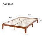 Cadre de lit plateforme classique en bois massif 12
