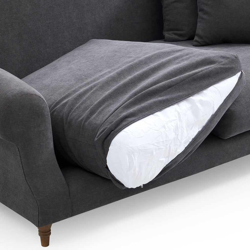 Canapé en tissu gris vintage Isabelle