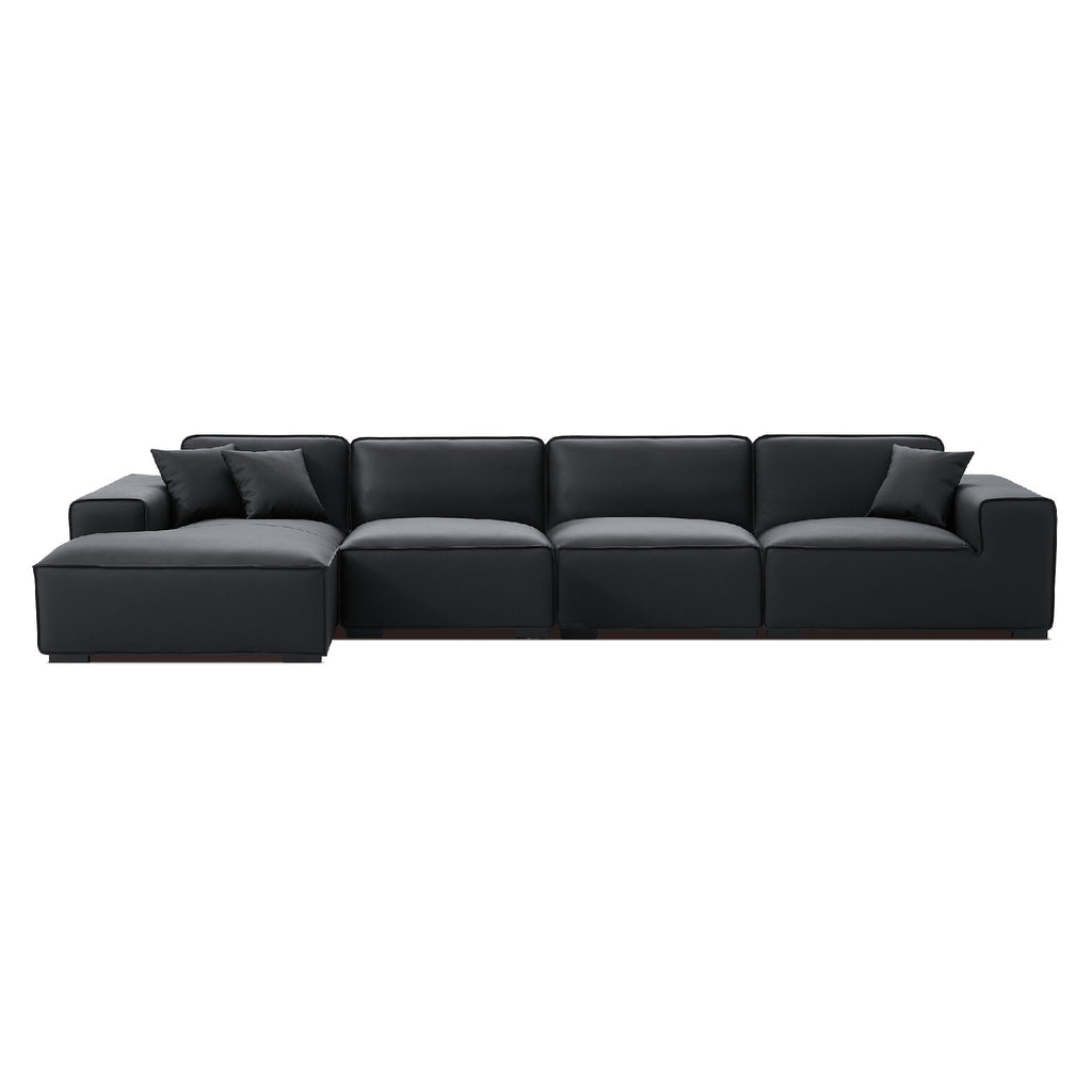 Domus Modular Brown Leather Sectional