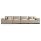 Domus Modular Beige Leather Sofa Set