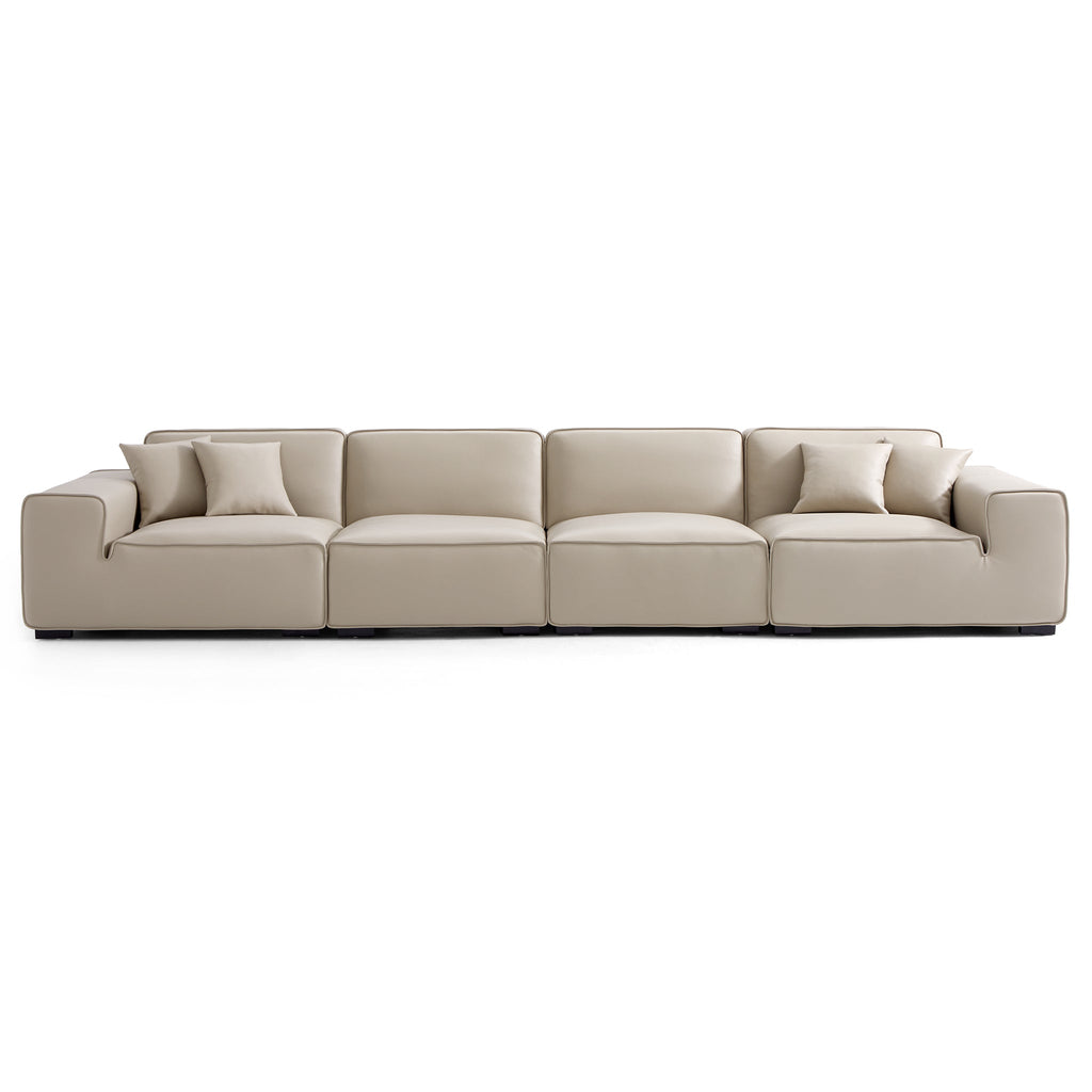 Domus Modular Black Leather Sofa Set