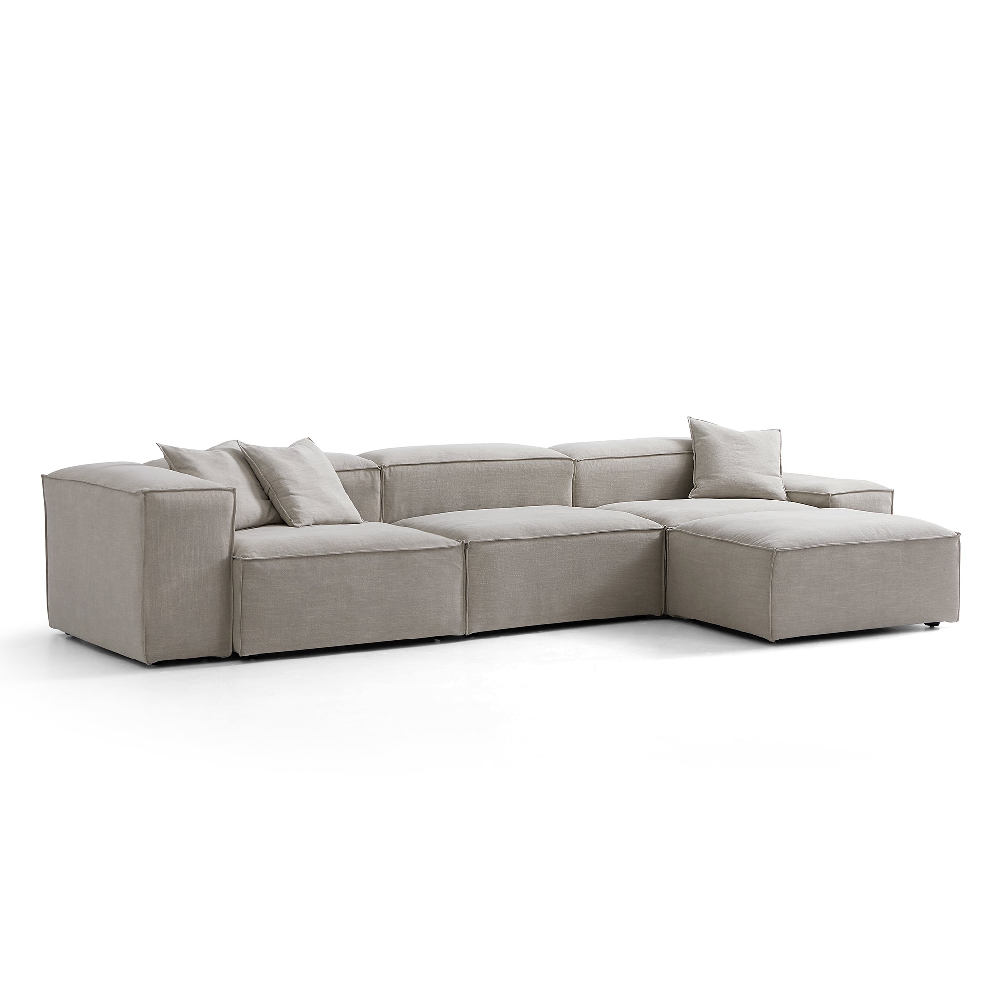 Canapé modulable Freedom beige avec pouf